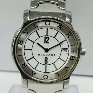 C238-O15-3069 BVLGARI ブルガリ Solotempo ソロテンポ ST 35 S D84289 メンズ デイト クォーツ 腕時計 箱付きの画像1