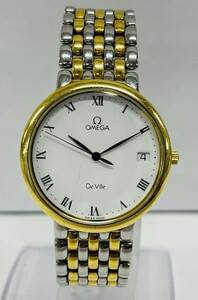 C226-O46-78 【電池交換済】◎ OMEGA Ω オメガ De Ville デビル 54596799 メンズ 3針 デイト クォーツ 腕時計 稼働