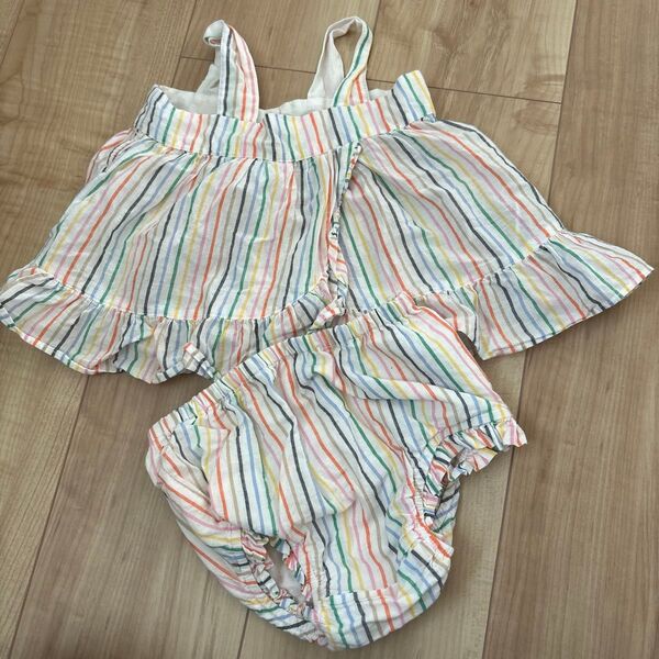 美品 baby GAP ギャップ 女の子 セットアップ ストライプ ショートパンツ