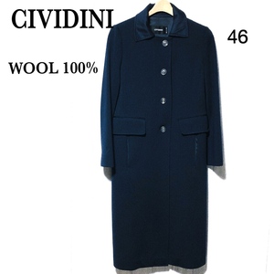 チヴィディーニ ウール ロングコート イタリア製 CIVIDINI 大きいサイズ 46