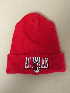 AC MILAN AC ミラン　ニット帽　ビーニー　赤　サッカー　古着　90s ニットキャップ