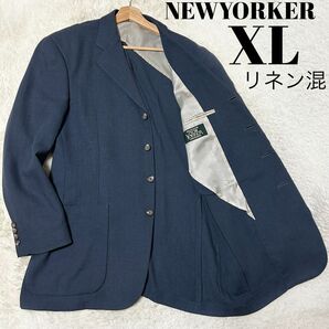 美品　ニューヨーカー　テーラードジャケット リネン　XL ヴィンテージ　モッズスタイル　4B
