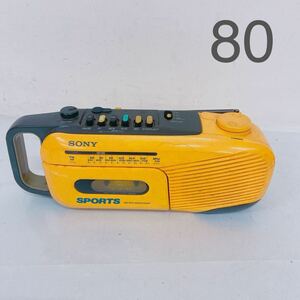 4E048 SONY Sony SPORTS sport radio-cassette CFM-101 retro yellow 