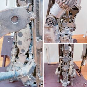 4Ｅ021 ガンダム風ロボット 廃材アート メタルアート バイクパーツ 鉄材 の画像5