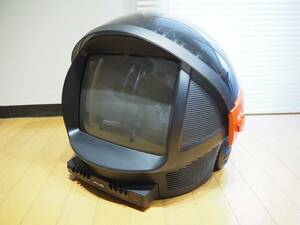 動確済 フィリップス カラーテレビ ディスカバラー 14S11B 本体のみ PHILIPS DISCOVERER ヘルメット型 スペースエイジ オレンジ