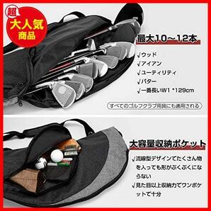 ★ブラック＋グレー★ OUTDOORMASTER ゴルフ クラブケース 防水加工 ゴルフバッグ 10〜12本以上 大容量 練習用 ファスナーポケット付き 軽の画像2