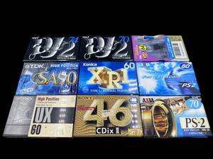 未開封 カセットテープ SONY TDK AXIA Konica/PS2/DJ2/SA90/UX60/CDixⅡ/9本セット