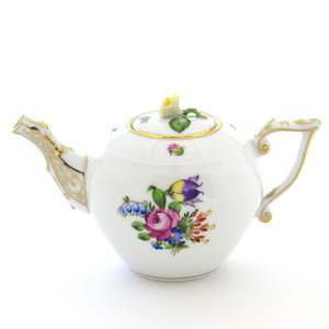 Art hand Auction Herend Teapot (Mini) Tulip Bouquet (BT-4) Rose Decoration Handmade Hand Painted Western Tableware Tableware Made in Hungary New Herend, Western tableware, tea utensils, pot