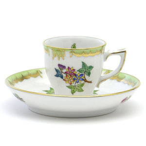 Art hand Auction Herend Espresso Cup (00729) Victoria Bouquet Decoration Variations Hand Painted Porcelain Western Tableware Mocha Cup Made in Hungary New Herend, tea utensils, Cup and saucer, demitasse cup