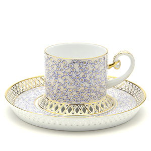 Art hand Auction Herend Tea Cup & Saucer BABOS (BABOS-1) Hecho a mano calado pintado a mano porcelana occidental vajilla plato de té nuevo hecho en Hungría Herend, vajilla, Por marca, aquí