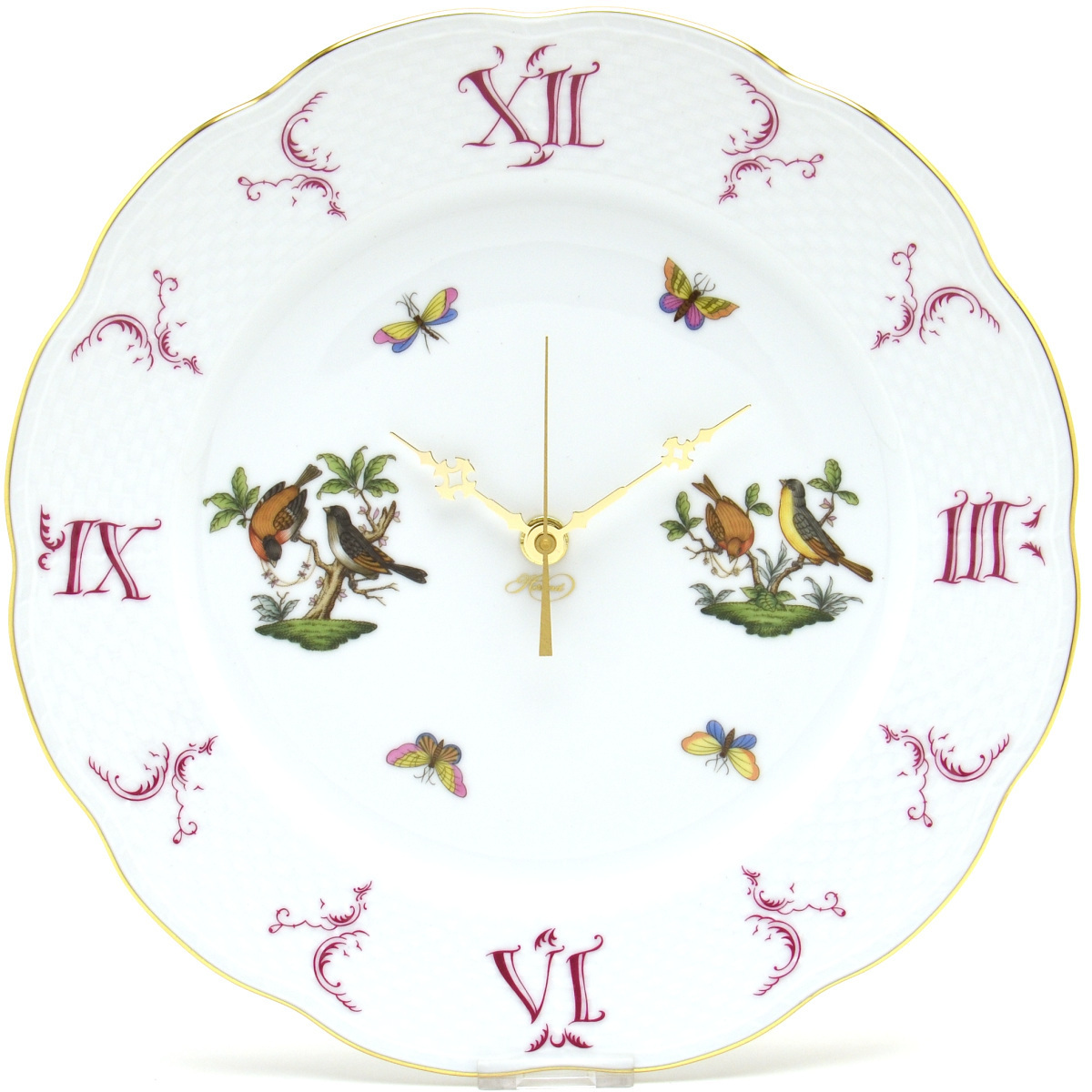 Herend Wall Clock Rothschild Bird (B) Hand Painted Porcelain Wall Clock Decoration Plate Made in Hungary New, table clock, wall clock, wall clock, wall clock, analog