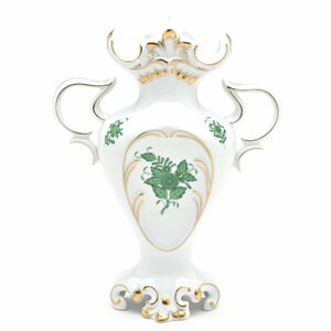 Art hand Auction Herend Apony Green Vase (06532) Fancy Base Hand Painted Porcelain Decorative Vase Flower Arrangement Ornament Vase Made in Hungary Brand New Herend, furniture, interior, interior accessories, vase