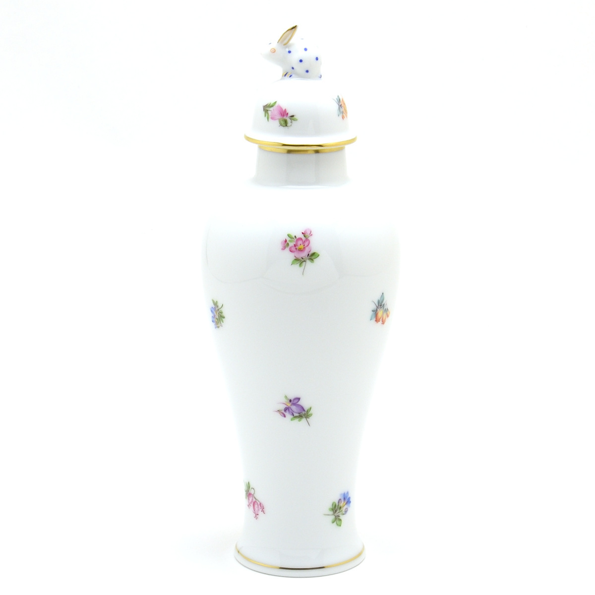 Herend Millefleur 1, 000 Flowers Vase (06583) Jarrón decorativo con tapa Decoración de conejo Arreglo floral Jarrón de porcelana pintado a mano Adorno Hecho en Hungría Nuevo Herend, muebles, interior, Accesorios de interior, florero