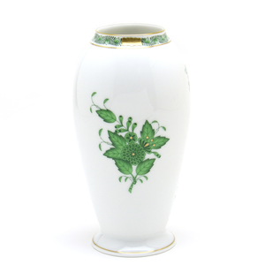 Art hand Auction Herend Apony Green Vase (07012) Hand-painted Porcelain Decorative Vase Flower Vase Ornament Made in Hungary New Herend, furniture, interior, interior accessories, vase