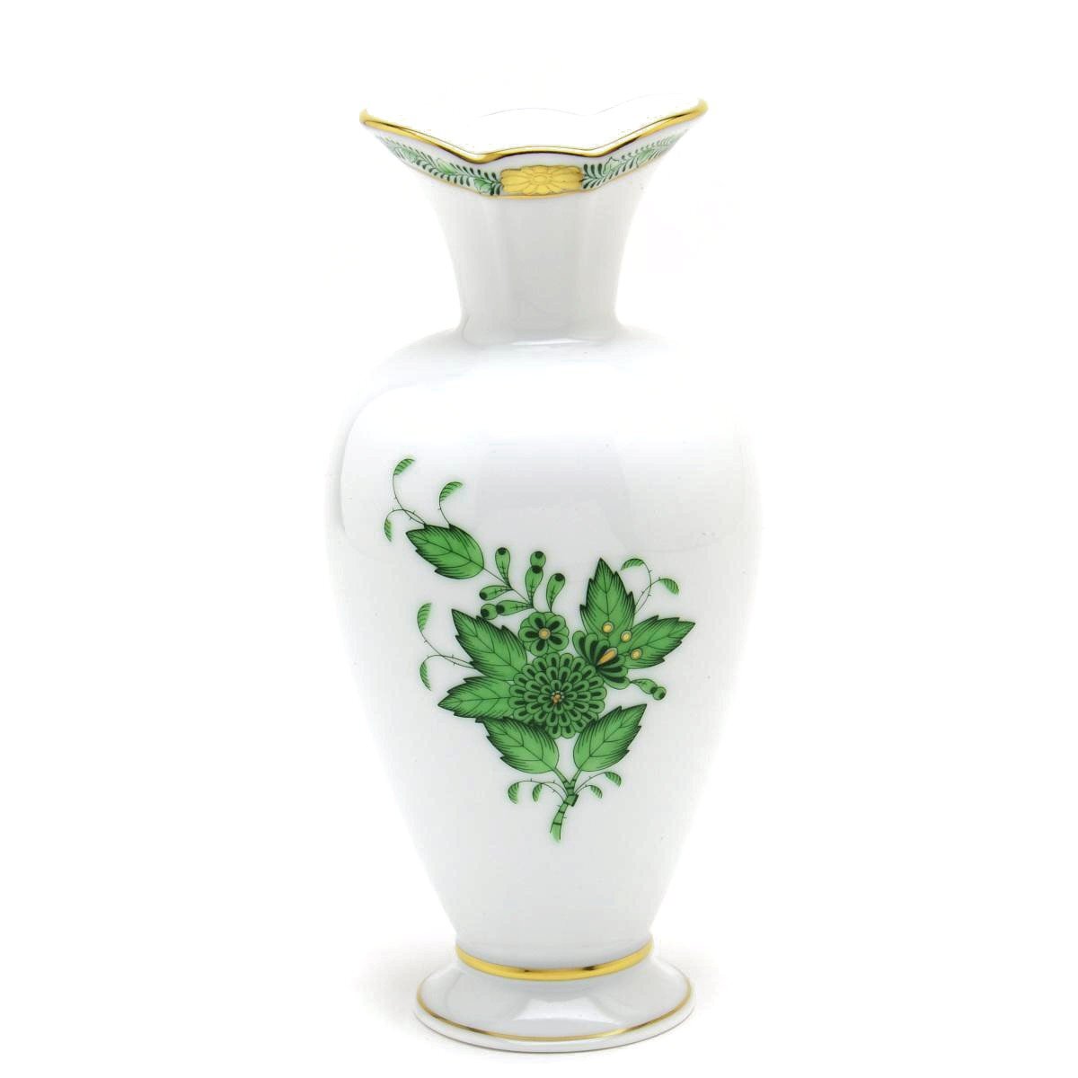 Herend Apony Jarrón Verde (07053) Jarrón Decorativo de Porcelana Pintado a Mano Jarrón Florero Base Adorno Hecho en Hungría Nuevo Herend, muebles, interior, Accesorios de interior, florero