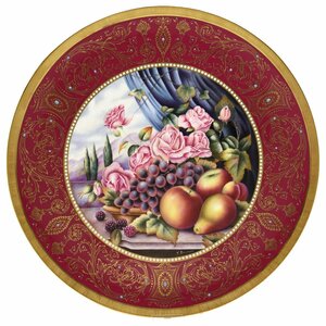 Art hand Auction [Royal Worcester] 장식 접시 Painted Fruit 전세계 50개 한정판 Hand-Painted 한정판 기념 대형 그림 접시 화가 친필 싸인 무료 배송, 식기, 브랜드별, 로얄 우스터