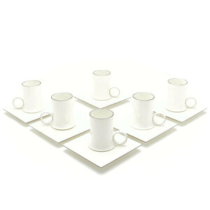 セーブル(Sevres) 超希少 コーヒーカップ＆ソーサー(6客set) エクラ プラチナライン 軟質磁器製 洋食器 フランス製 新品