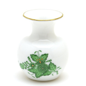 Art hand Auction Herend Apony Green Mini Vase (07193) Porcelaine Peinte à la main Vase Arrangement floral Ornement Fabriqué en Hongrie Nouveau Herend, meubles, intérieur, accessoires d'intérieur, vase