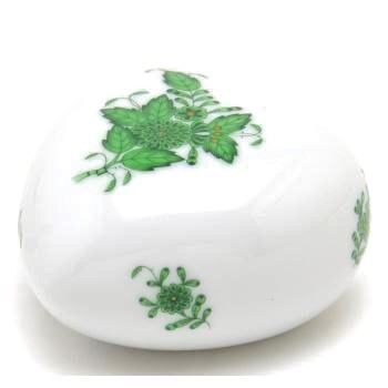 Herend Apony Verde Corazón Forma Adorno Porcelana Pintado a Mano Adorno Pisapapeles Envío Gratis Hecho en Hungría Nuevo Herend, Accesorios de interior, ornamento, otros