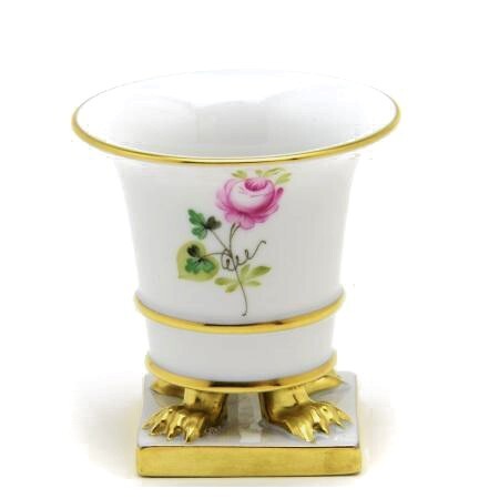 Herend Vase (Mini) Rose de Vienne Simple Mini Empeel Base (Quatre Pieds) Porcelaine Peinte à la Main Vase Arrangement Floral Décoration Fabriqué en Hongrie Nouveau Herend, meubles, intérieur, accessoires d'intérieur, vase