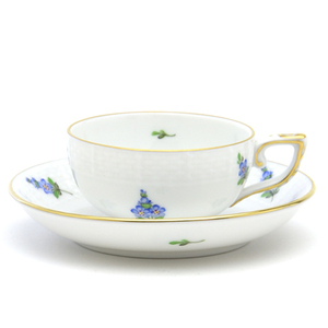 Art hand Auction Herend Espresso Cup (00714) & Saucer Forget-me-not Hand Painted Porcelain Western Tableware Mocha Cup Floral Pattern Tableware Made in Hungary New Herend, tea utensils, Cup and saucer, demitasse cup
