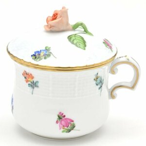 Art hand Auction Herend Millefleur 1, 000 Fleurs Crème Tasse avec Couvercle Rose Décoration Tasse à Café Peinte à la Main Vaisselle Occidentale Fabriquée en Hongrie Nouveau Herend, Vaisselle occidentale, ustensiles à thé, autres