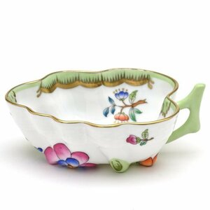 Art hand Auction Herend Leaf Shaped Tray Victoria Bouquet Decoration Variations (1) Hand Painted Open Sugar Tea/Coffee Supplies Made in Hungary New Herend, Western tableware, tea utensils, others