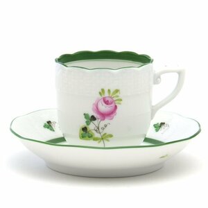 Art hand Auction Herend Demitasse Taza y platillo Rosa de Viena Porcelana pintada a mano Taza de moca Vajilla occidental Tazón de café Plato Vajilla Hecho en Hungría Nuevo Herend, utensilios de té, taza y plato, taza demitasse