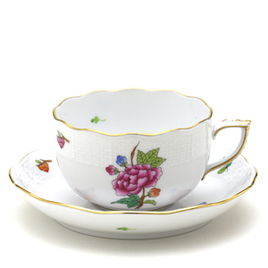 Art hand Auction हेरेंड चाय कप और तश्तरी विक्टोरिया फूल और तितलियाँ हाथ से पेंट किए गए चीनी मिट्टी के बरतन पश्चिमी टेबलवेयर चाय कप टेबलवेयर हंगरी में निर्मित न्यू हेरेंड, चाय के बर्तन, कप और तश्तरी, चाय का प्याला