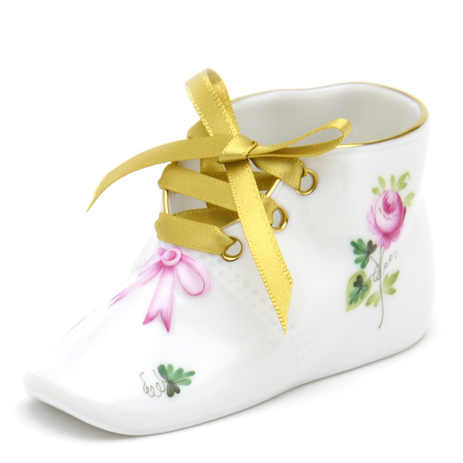 Herend Adorno en forma de zapato Rosa de Viena Zapatos de bebé simples Adorno de decoración pintado a mano hecho a mano Envío gratis Hungría Nuevo producto Herend, Accesorios de interior, ornamento, otros