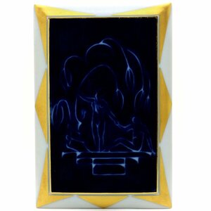 セーブル 陶板画 アダムとイヴ図 ジャン ボーモン 硬質磁器製 手描き 飾り物 タイルタブルー フランス製 新品 Sevres