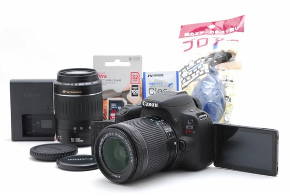 良品 Canon キヤノン Eos Kiss X9 ダブルズームレンズセット SD(32GB)カード、おまけ付き 1ヶ月保証付