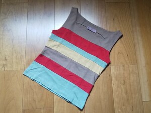 シビラ（SYBILLA　LUXURY　SPORTWEAR）　カットソー　ノースリー切り替えボーダー　Mサイズ