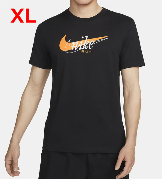 XL NIKE Dri-FITメンズランニングTシャツブラック FD0125-010 ナイキ半袖Tee 黒 ドライフィット