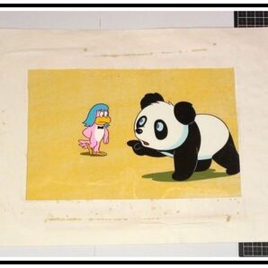 p6752『セル画』『パンダ/鳥』セル画1枚/台紙付きの画像1