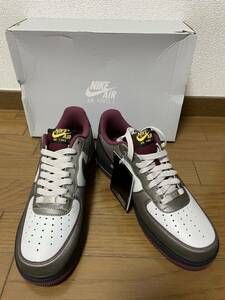 ☆ 未使用 新品 27cm Nike Air Force 1 US9 エアフォースワン AF1 dusty gray cherry red 黒タグ 箱付き レア デッドストック