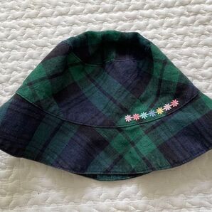 fog linen work 子ども帽子 ぼうし チェック 52センチ