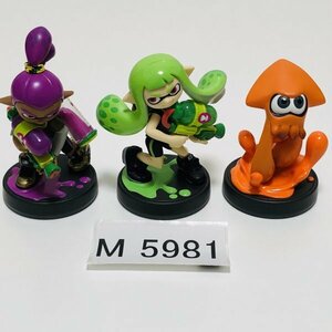 M5981 ●中古 美品 即決●amiibo ボーイパープル ガールライムグリーン イカオレンジ セット(限定色 限定カラー アミーボ スプラトゥーン)