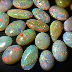 遊色効果!!［天然ホワイトオパール32点おまとめ100ct］A ルース 裸石 宝石 ジュエリー jewelry opal 遊色 虹 DG5 ⑥の画像2