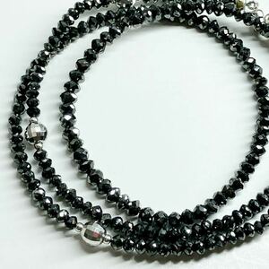 K18WG!!［天然ブラックダイアモンドネックレス20.00ct］A 約40cm 6.2g 18金 black diamond necklace ジュエリー jewelry EA5