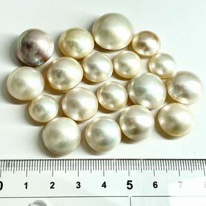 ［マベパール18点おまとめ40g］A 200ct ルース 裸石 宝石 ジュエリー jewelry Pearl マベ貝 半円真珠 ①の画像3