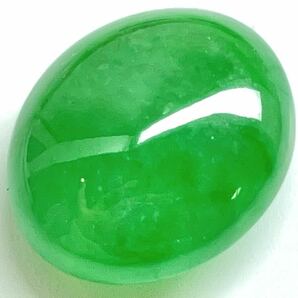 含浸なし!!［天然本翡翠7.612ct］A 約13.3×11.1mm ルース 裸石 宝石 ジュエリー jade jadeite ジェダイト DE0/DE0 テED0の画像1