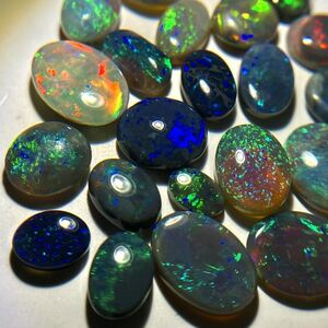 遊色効果!!［天然ブラックオパール12点おまとめ］A 11ct ルース 裸石 宝石 ジュエリー jewelry opal 遊色 black DB0