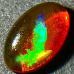 遊色効果!!［天然ファイアオパール4.050ct］A 15.5×9.6mm ルース 裸石 fire opal 宝石 ジュエリー jewerly DA0/DA0 テEA6