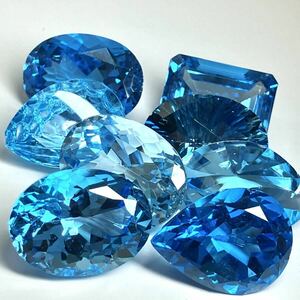 ［天然ブルートパーズ10点おまとめ 200ct］A ルース 裸石 宝石 ジュエリー jewelry blue topaz DI0 ②