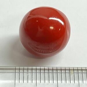 ［天然血赤本珊瑚2.79g］A 13.958ct 12.6×12.5mm ルース 裸石 宝石 coral コーラル さんご 丸珠 DC0/EA4 テEB5