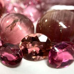 ［天然ピンクトルマリンおまとめ50ct］A ルース 裸石 宝石 ジュエリー jewerly キャッツアイ pink tourmaline S