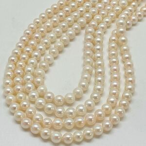 ［アコヤ本真珠ネックレス3点おまとめ］A 約109.5g 約6.5mm珠パール pearl necklace accessory jewelry シルバー silver DA0 ⑩