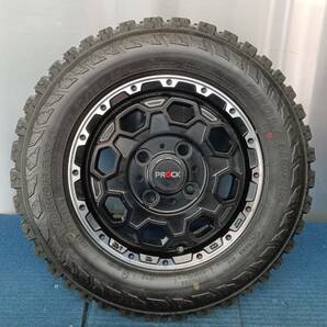 ★8-9分山★23年製★ ヨコハマGEOLANDAR 145/80R12 80/78Ｎ LT PROK 12×4J +43 4H-100 4本セット 軽トラ・軽バン等★1円スタート★E629の画像5