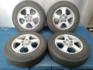 ★7-8分山★18年製★ ヨコハマGEOLANDAR SUV 175/80R15　ミツビシ パジェロミニ純正ホイール 15×5.5J +46 5H-114.3 4本セット　E699